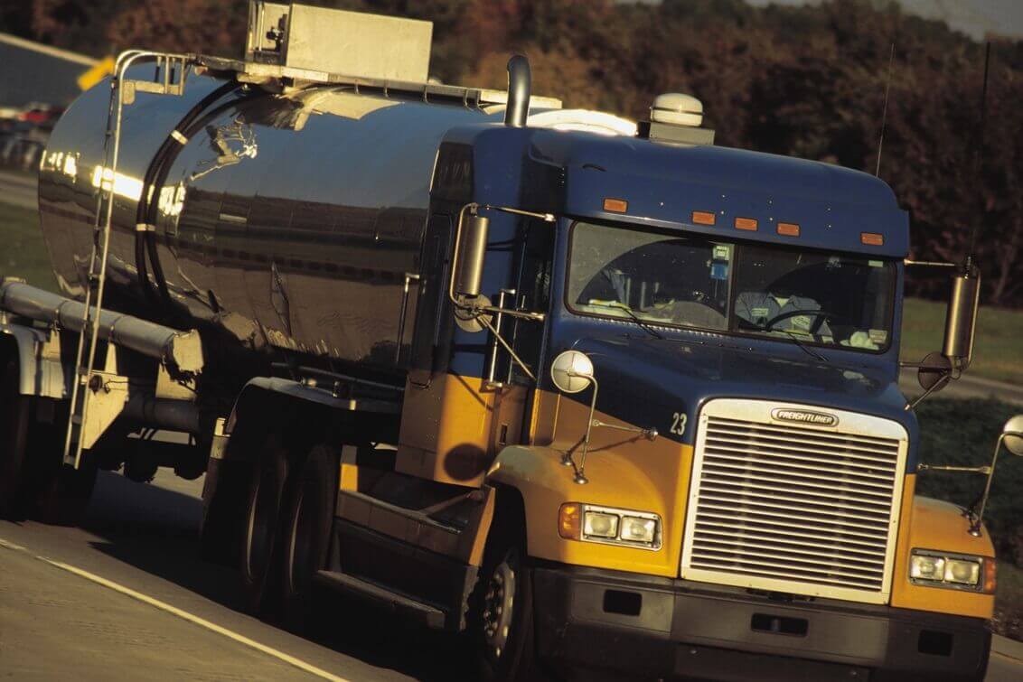 tanker truck on the road