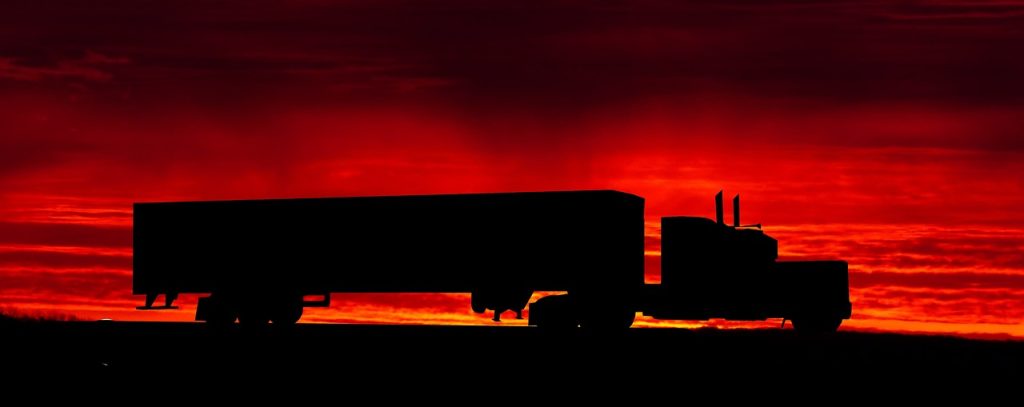 truck during the sunset