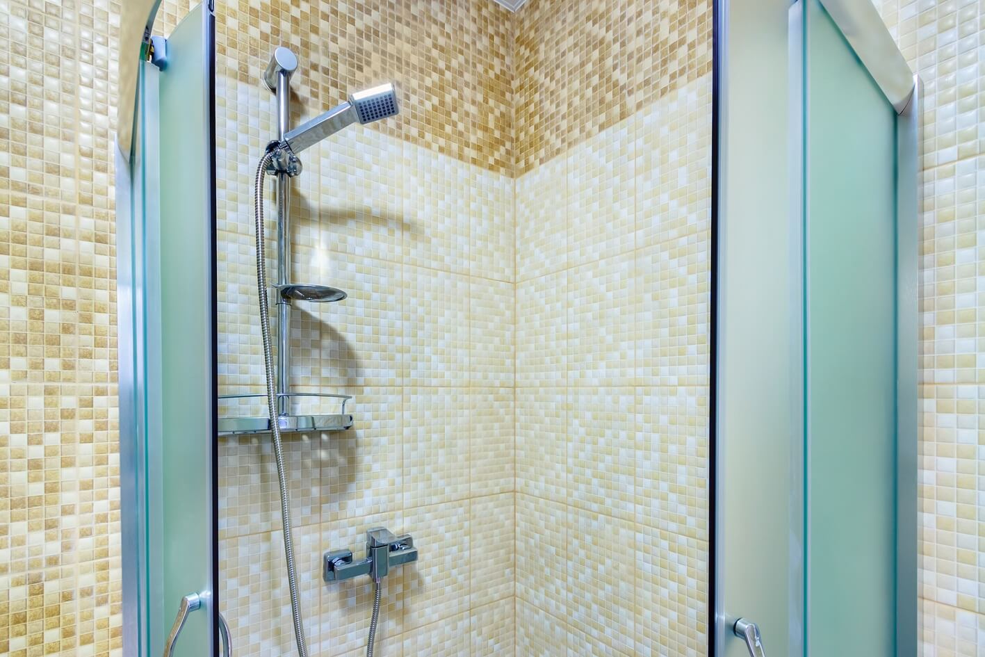 shower cabin in a parking lot