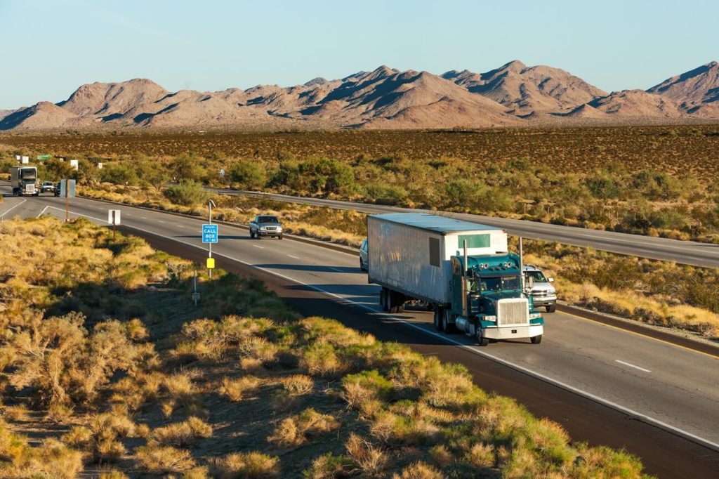 truck on interstate I-10