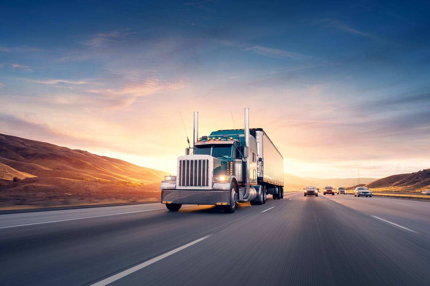 truck on the freeway