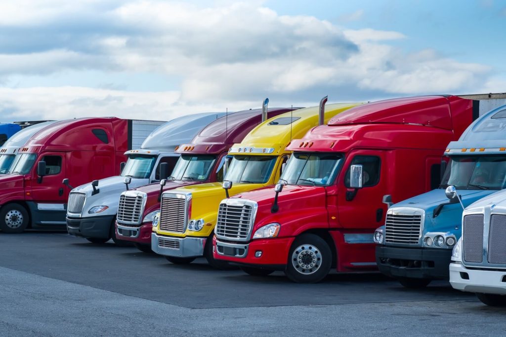 truck parked in a truck parking lot