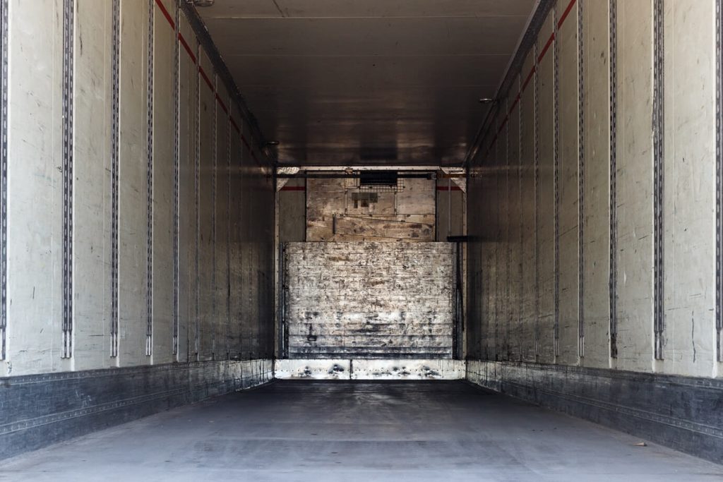an empty truck container