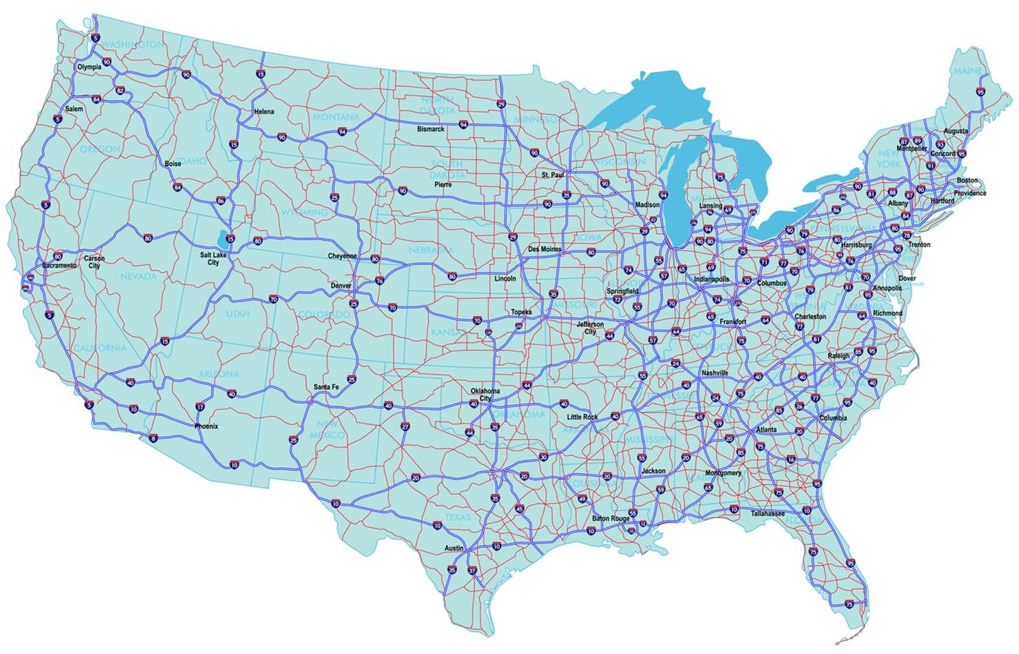 Highest-Rated Major Trucking Corridors in the US