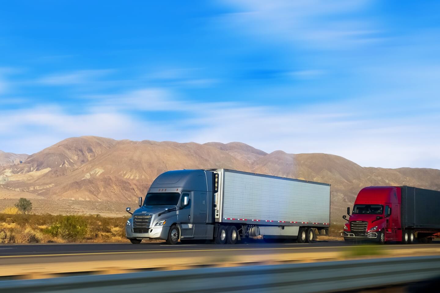 two trucks on nevada highway