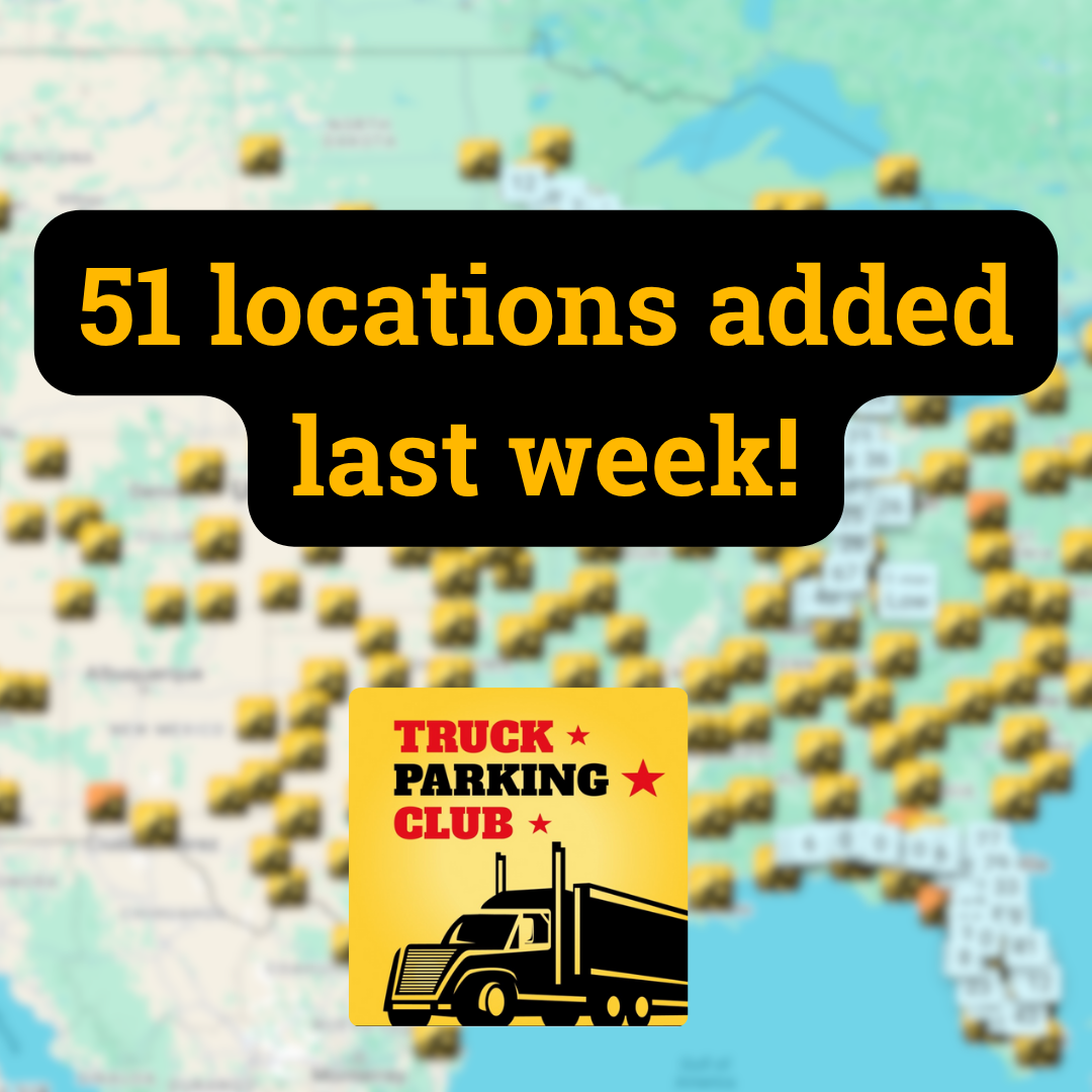 51 truck parking locations added last week!