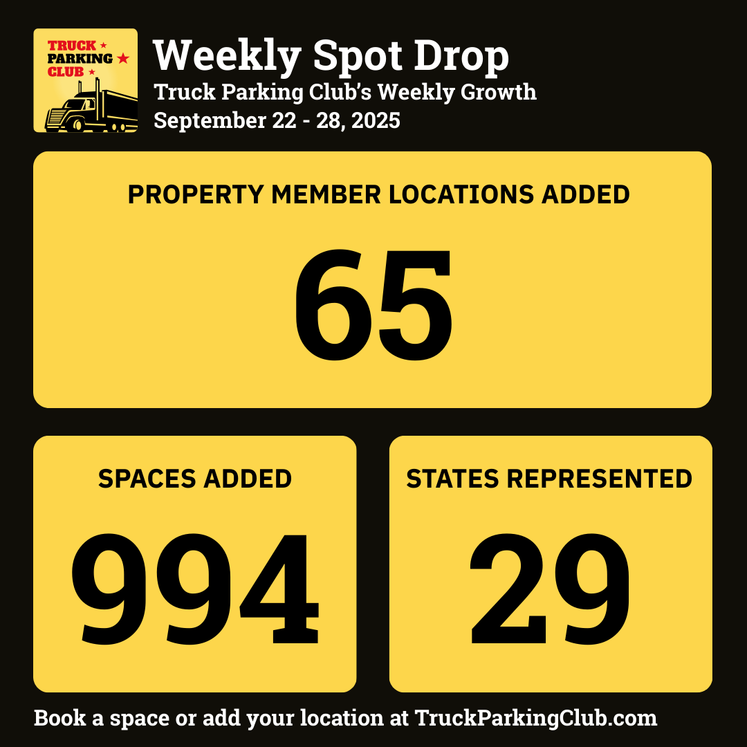 65 new truck parking locations added