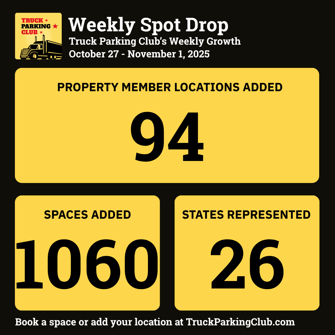 94 truck parking locations added