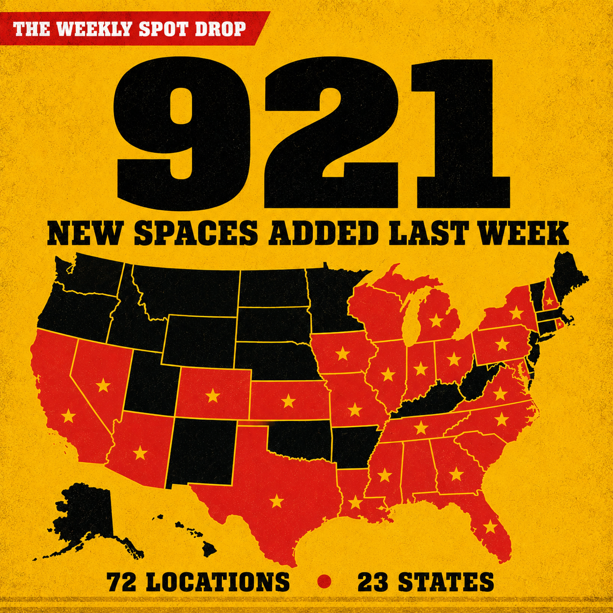 921 truck parking spaces added this week